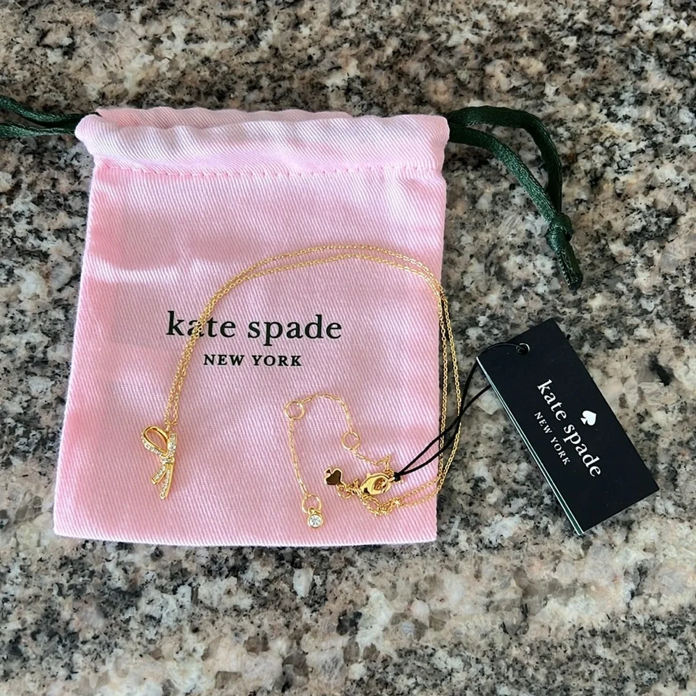 Kate Spade Saturday Pave Bow Necklace
